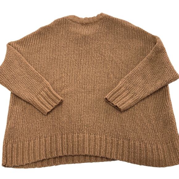 Aerie Sweater Womens Small Orange Crew Neck Knit Oversized Wool Blend - Picture 2 of 8